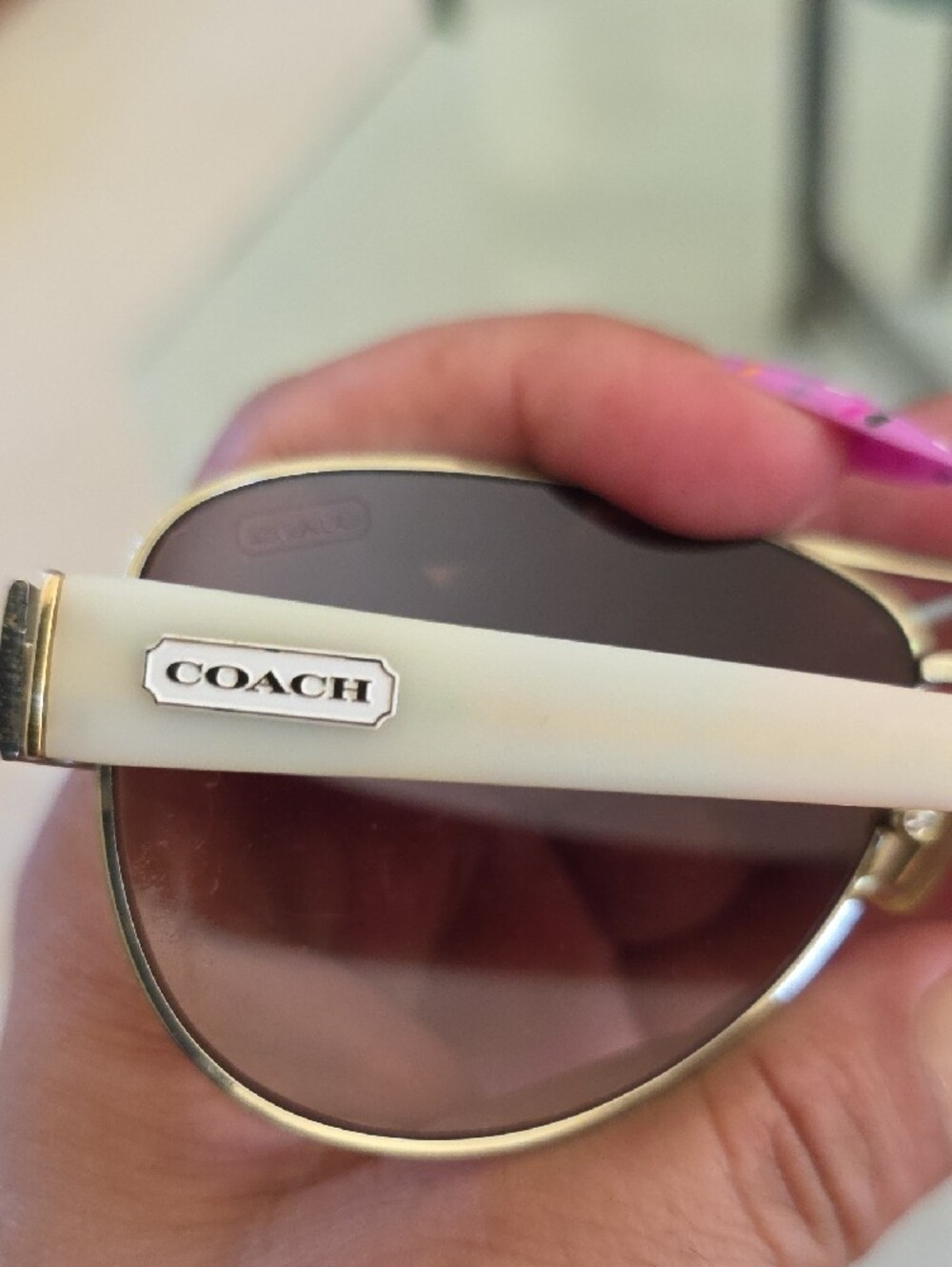 Coach Aviator Sunglasses with Brown Gradient Lenses Need To Repalce Lens - Picture 5 of 12
